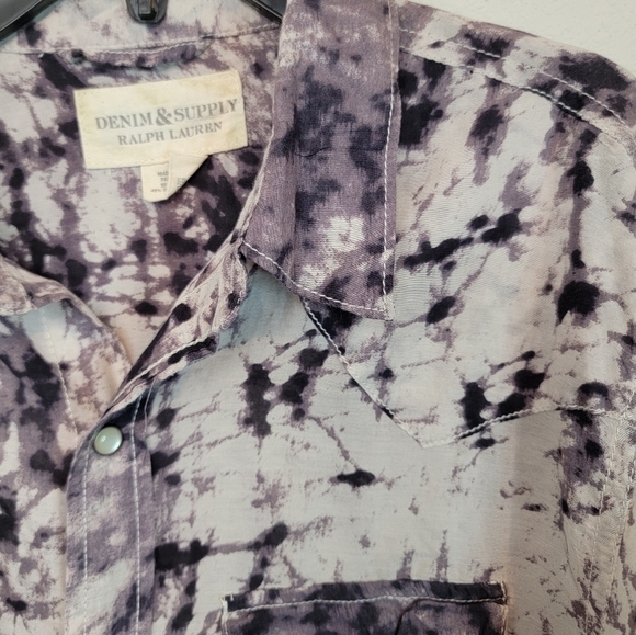 Denim and Supply by Ralph Lauren Viscose Pearl Snap Western Blouse Size M - Picture 5 of 10
